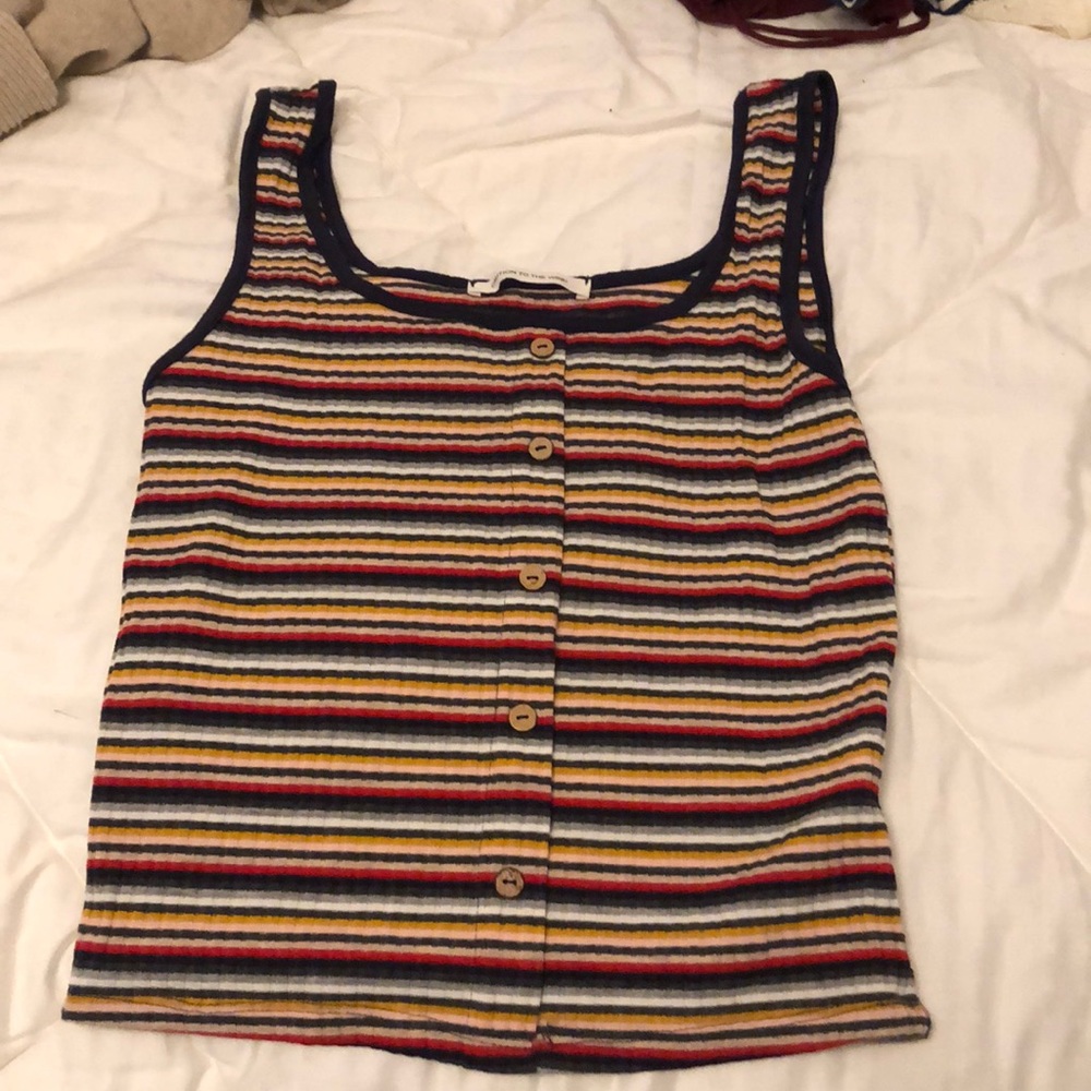 Striped Caution to the wind crop top